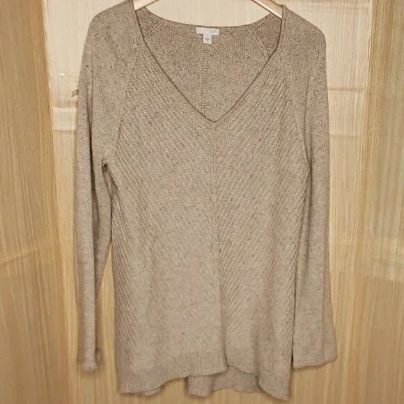 J. Jill Womens Oatmeal Lagan Look Oversized Textured Sweater Small - Picture 1 of 6